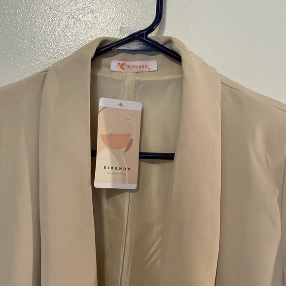 KIRUNDO Blazer Long Sleeve Open Front Work Suit Office Blazer Jacketwith Pockets - Picture 10 of 16